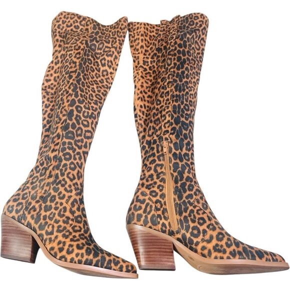 Jessica Simpson Zeana Leopard Print Suede Knee-High Boots - Picture 9 of 14